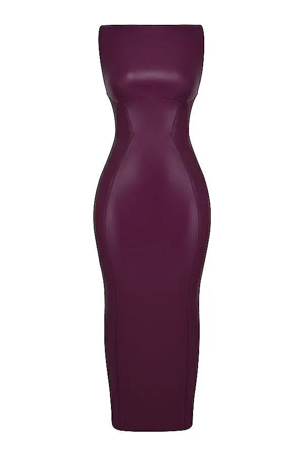 House Of CB Sahara Merlot Vegan Leather Maxi Dress Women Dresses