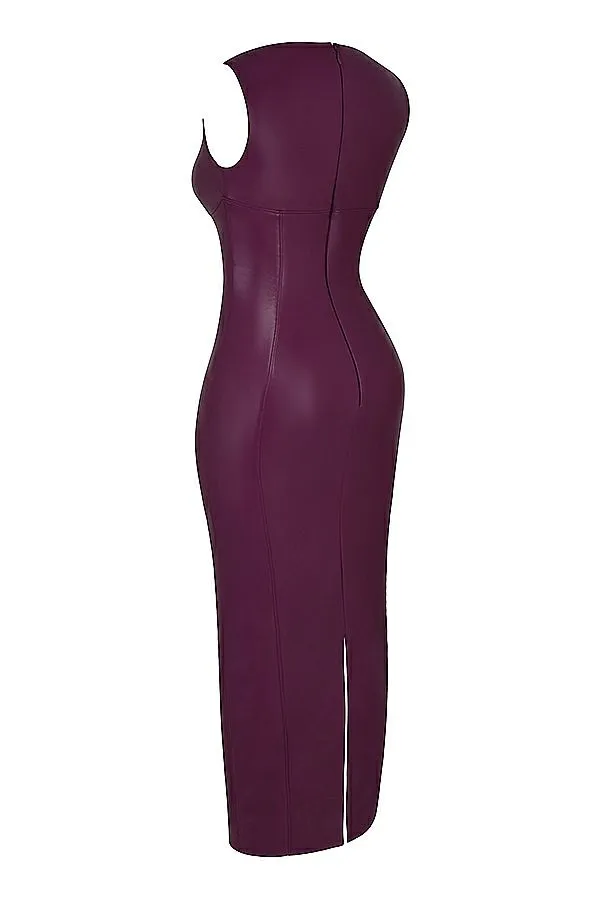House Of CB Sahara Merlot Vegan Leather Maxi Dress Women Dresses