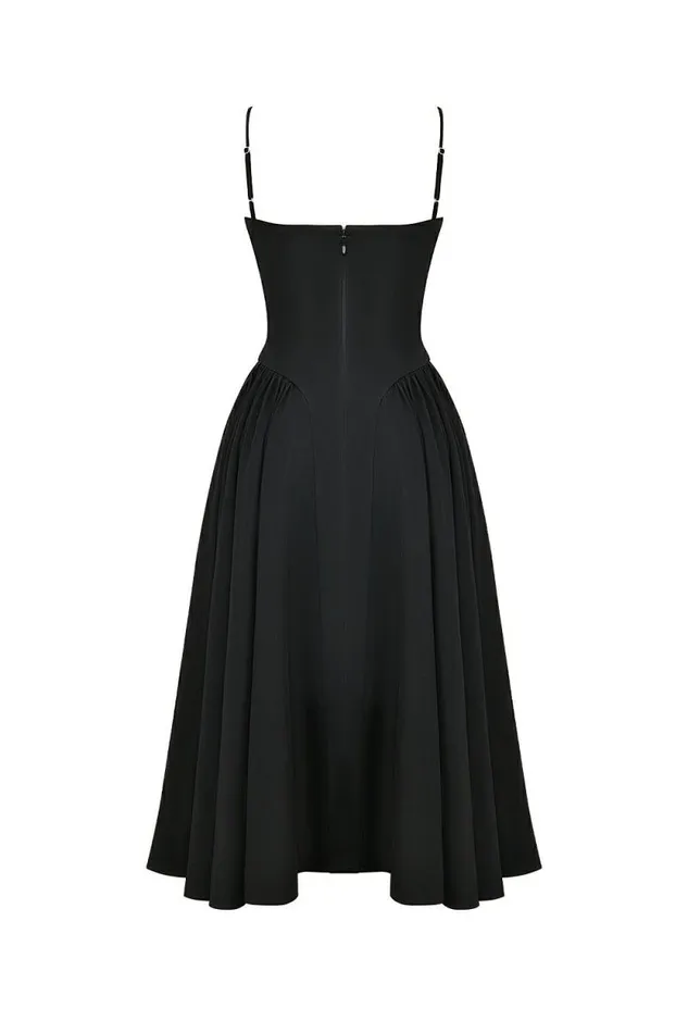 House Of CB Samaria Black Corset Midi Dress Women Dresses House Of CB Samaria Black Corset Midi Dress Women Dresses