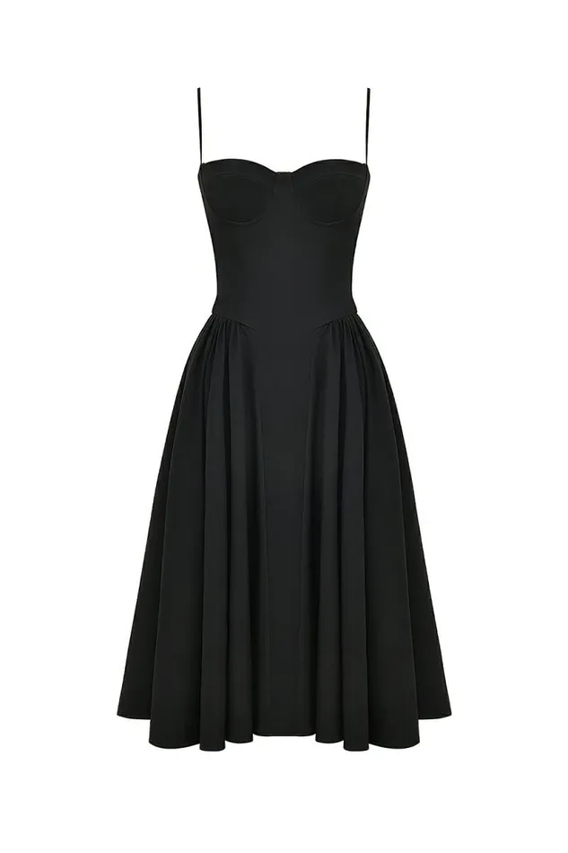 House Of CB Samaria Black Corset Midi Dress Women Dresses House Of CB Samaria Black Corset Midi Dress Women Dresses