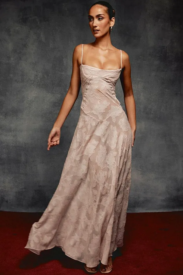 House Of CB Seren Soft Pink Floral Lace Back Maxi Dress Women Dresses House Of CB Seren Soft Pink Floral Lace Back Maxi Dress Women Dresses