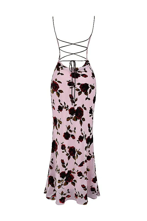 House Of CB Serena Pink Devore Maxi Dress Women Dresses House Of CB Serena Pink Devore Maxi Dress Women Dresses