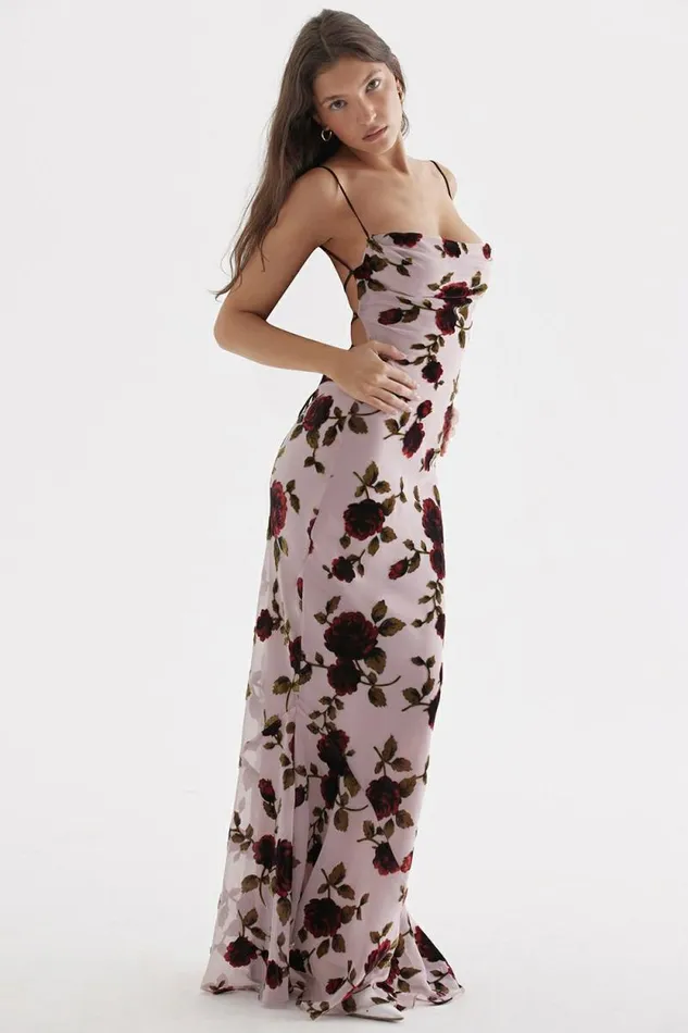 House Of CB Serena Pink Devore Maxi Dress Women Dresses House Of CB Serena Pink Devore Maxi Dress Women Dresses