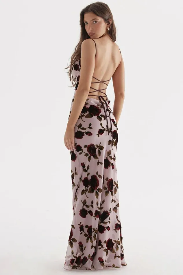 House Of CB Serena Pink Devore Maxi Dress Women Dresses House Of CB Serena Pink Devore Maxi Dress Women Dresses