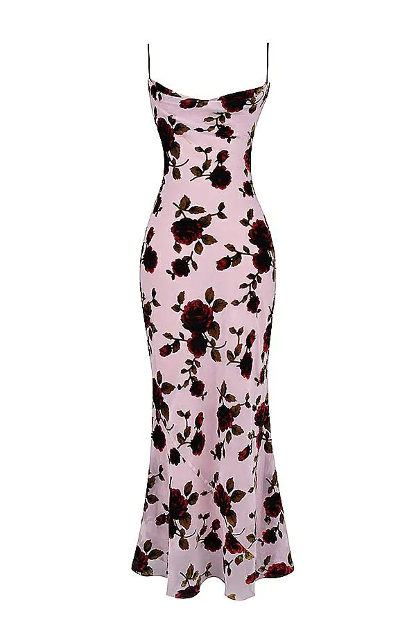 House Of CB Serena Pink Devore Maxi Dress Women Dresses House Of CB Serena Pink Devore Maxi Dress Women Dresses