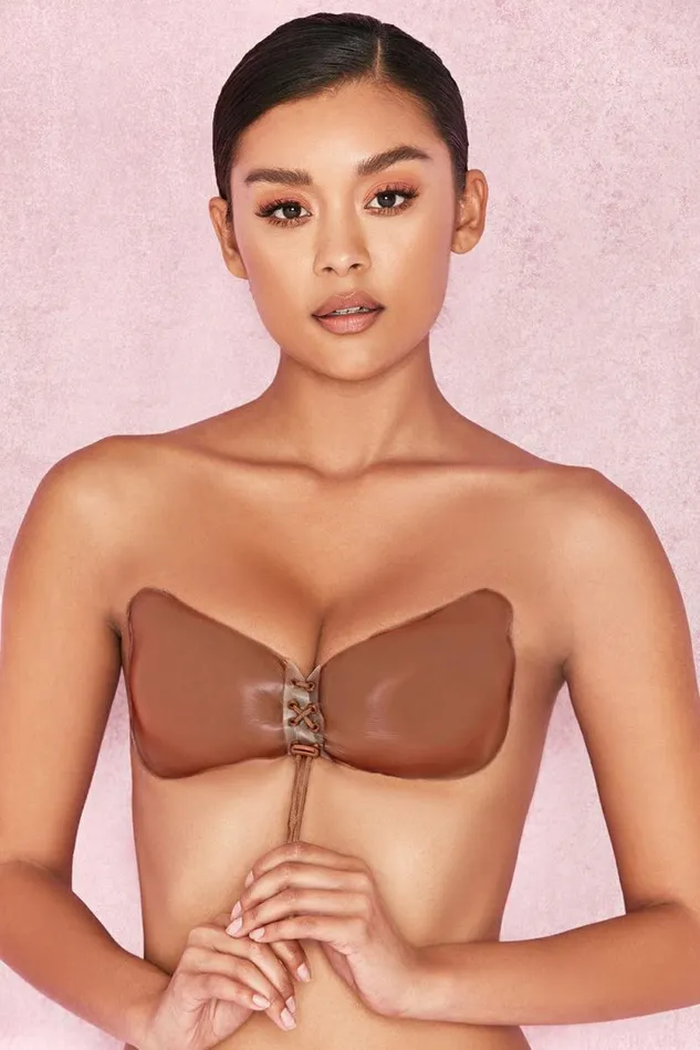 House Of CB SILICON PUSH UP INVISIBLE BRA 8211 CARAMEL Women Shapewear