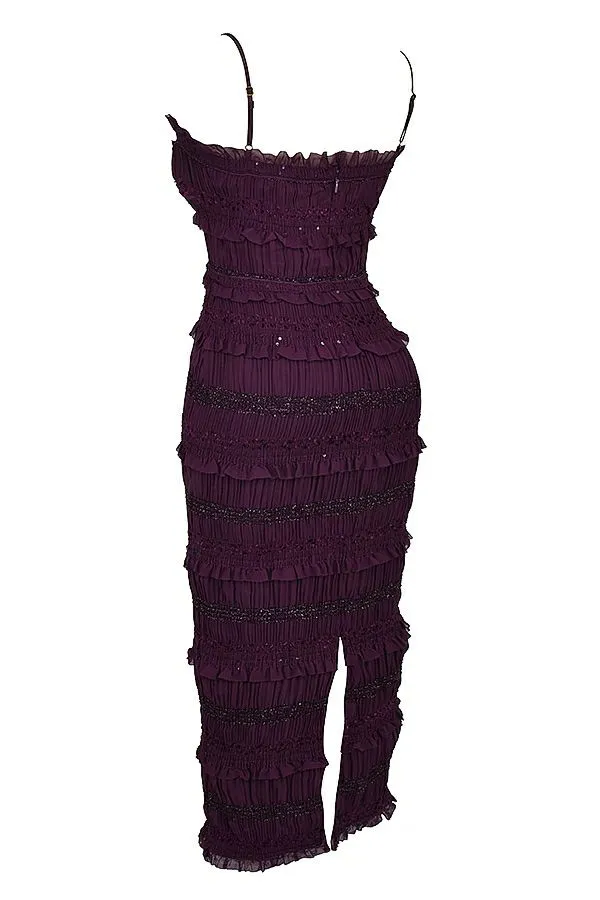 House Of CB Solana Grape Sequin Pleat Corset Dress Women Dresses House Of CB Solana Grape Sequin Pleat Corset Dress Women Dresses