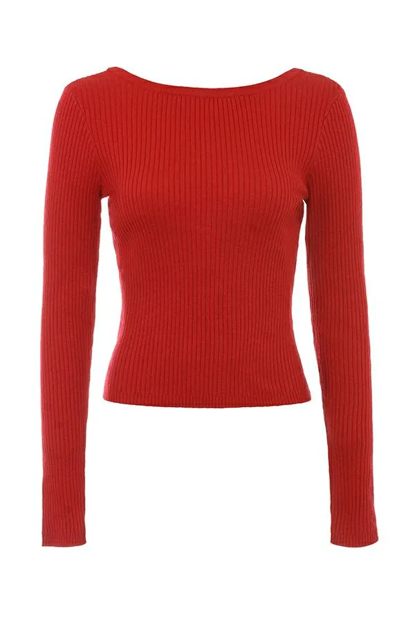 House Of CB Sula Scarlet Cashmere Blend Bow Sweater Women Tops House Of CB Sula Scarlet Cashmere Blend Bow Sweater Women Tops