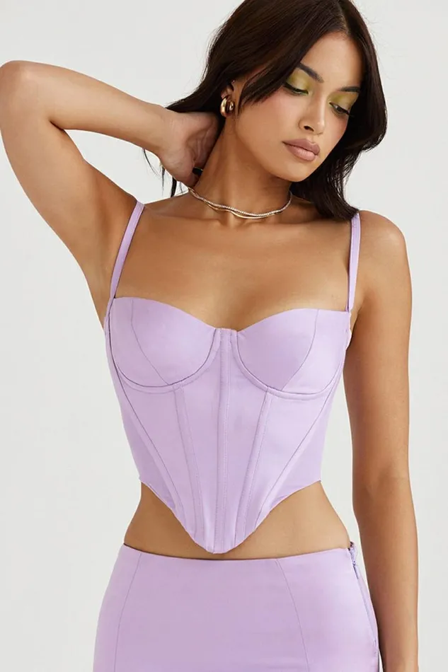 House Of CB Tamsin Orchid Satin Corset Women Corsets