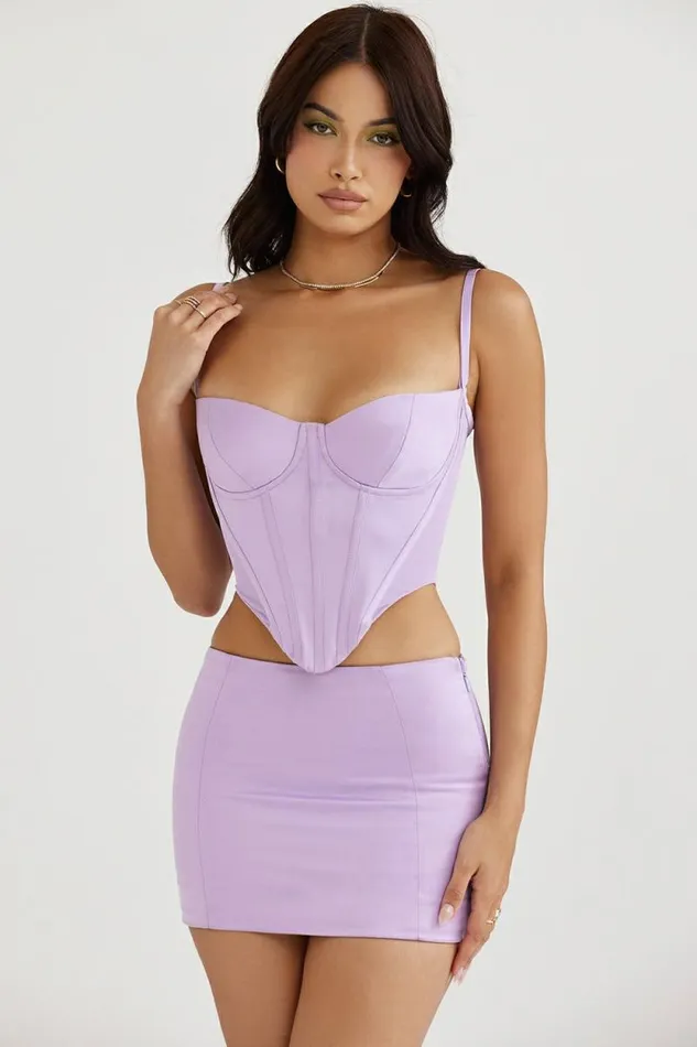 House Of CB Tamsin Orchid Satin Corset Women Corsets House Of CB Tamsin Orchid Satin Corset Women Corsets