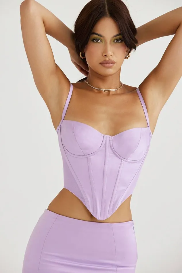 House Of CB Tamsin Orchid Satin Corset Women Corsets House Of CB Tamsin Orchid Satin Corset Women Corsets