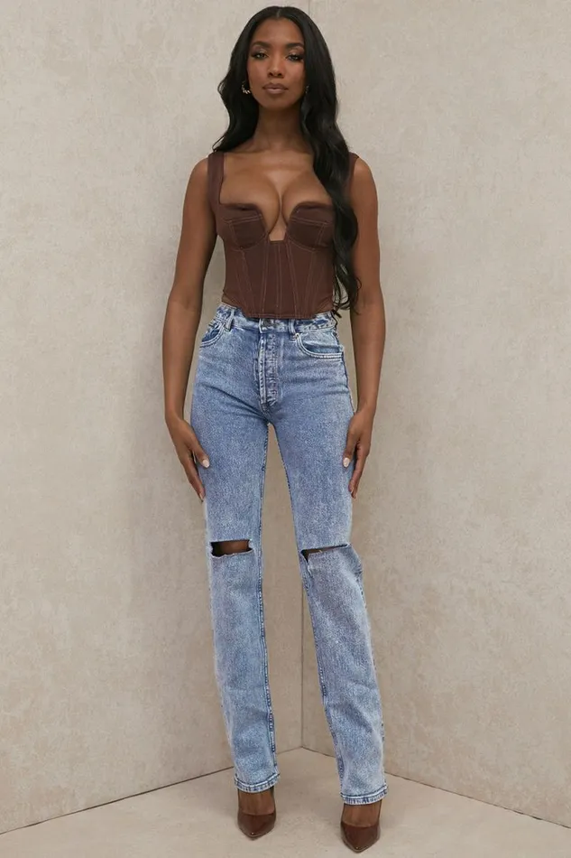 House Of CB Tate Blue Vintage Fit Antique Wash Jeans Women Bottoms House Of CB Tate Blue Vintage Fit Antique Wash Jeans Women Bottoms