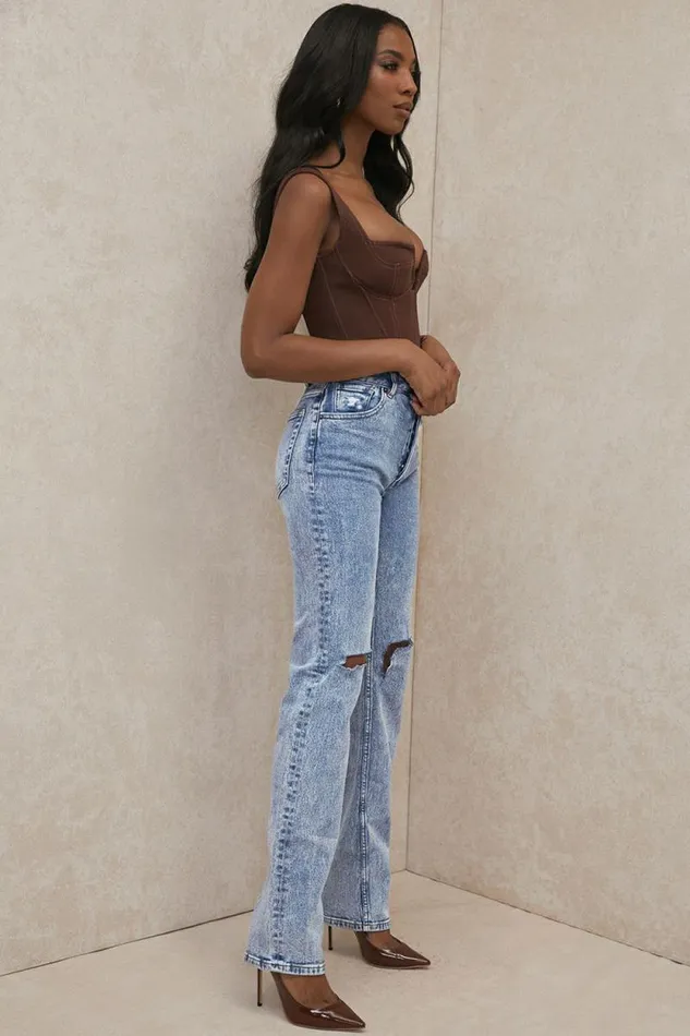 House Of CB Tate Blue Vintage Fit Antique Wash Jeans Women Bottoms House Of CB Tate Blue Vintage Fit Antique Wash Jeans Women Bottoms