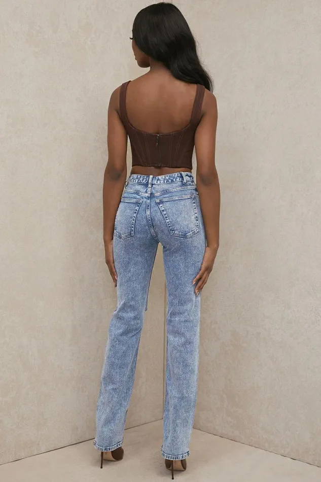 House Of CB Tate Blue Vintage Fit Antique Wash Jeans Women Bottoms House Of CB Tate Blue Vintage Fit Antique Wash Jeans Women Bottoms
