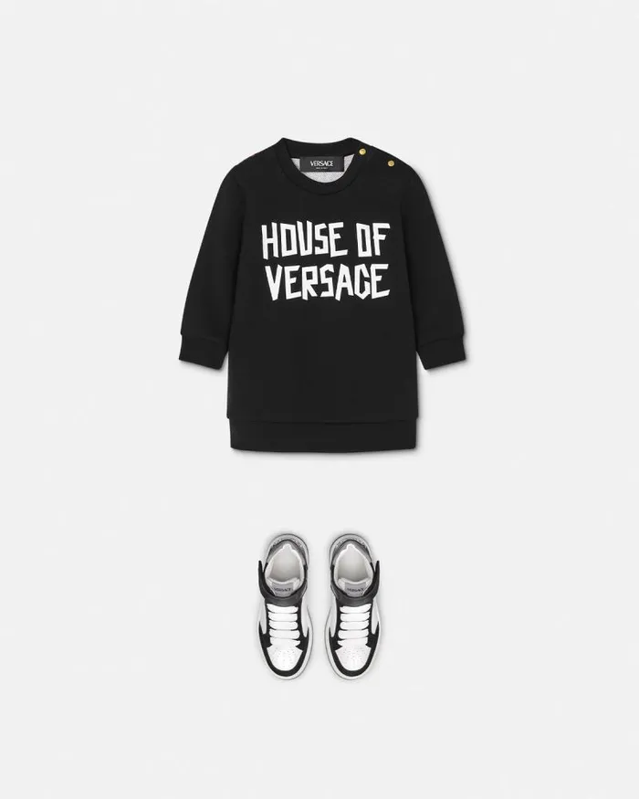 House Of Versace Baby Sweatshirt Dress Black Children Versace Clothing