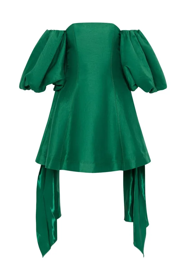 Incarnation Mini Dress Emerald Women Aje Dresses Incarnation Mini Dress Emerald Women Aje Dresses