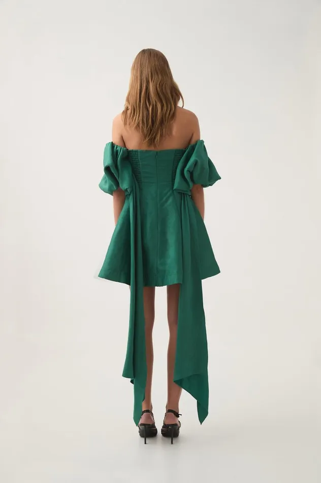 Incarnation Mini Dress Emerald Women Aje Dresses Incarnation Mini Dress Emerald Women Aje Dresses