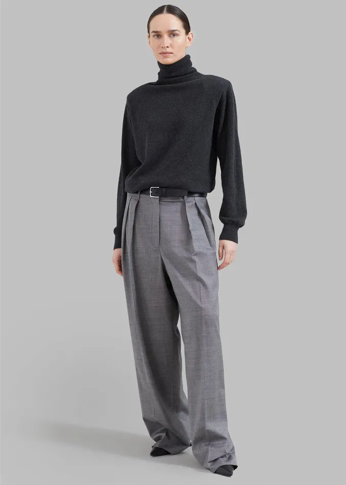 Ines Thin Padded Turtleneck 8211 Charcoal Women The Frankie Shop Clothing