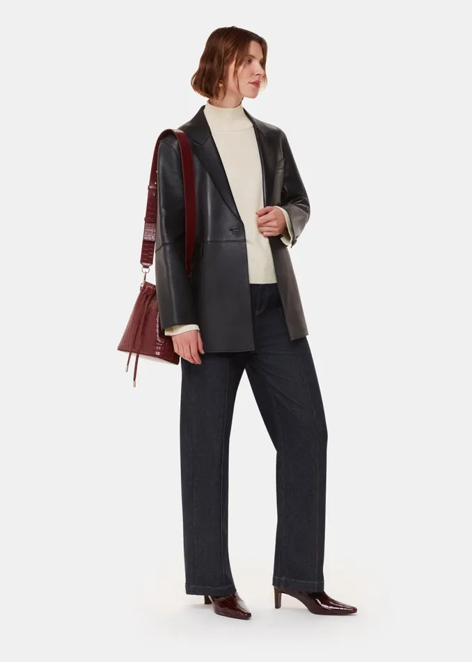 Ivory Cashmere Funnel Neck Women Whistles Knitwear and Cashmere