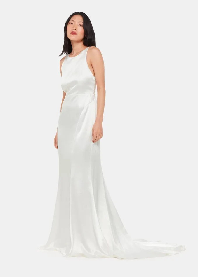 Ivory Lina Satin Wedding Dress Women Whistles Dresses