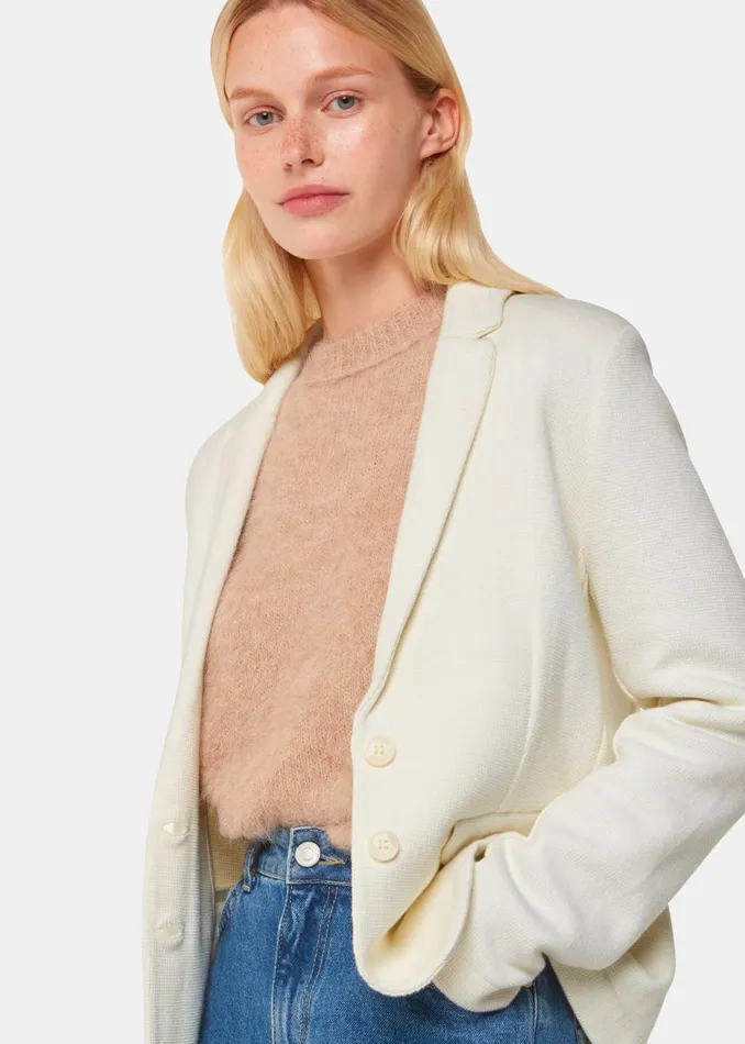 Ivory Slim Jersey Jacket Women Whistles Coats and Jackets