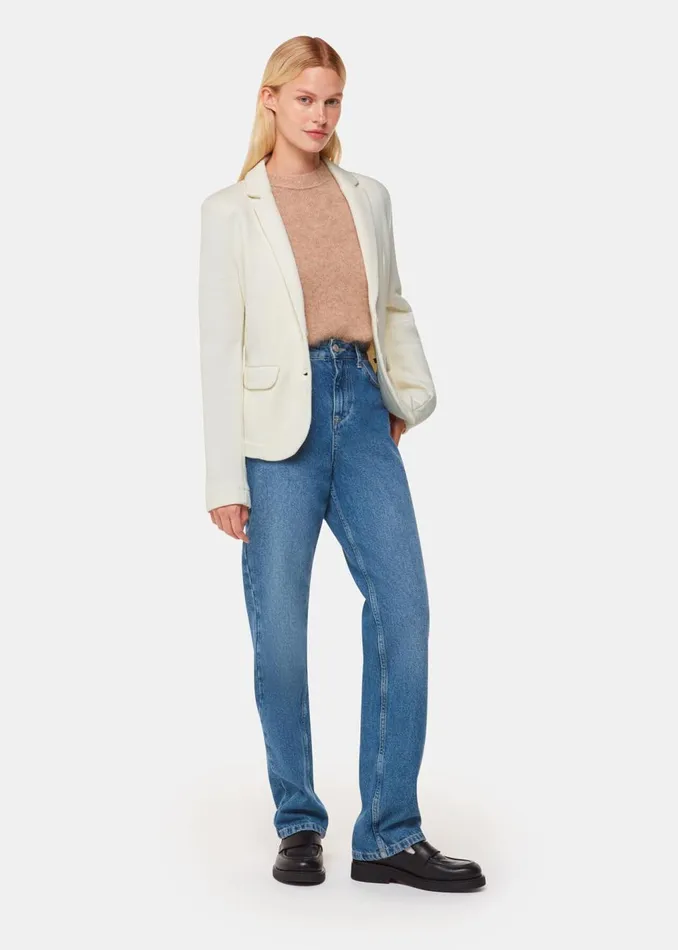 Ivory Slim Jersey Jacket Women Whistles Coats and Jackets