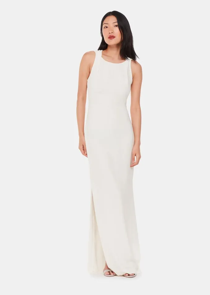 Ivory Tie Back Maxi Dress Women Whistles Dresses