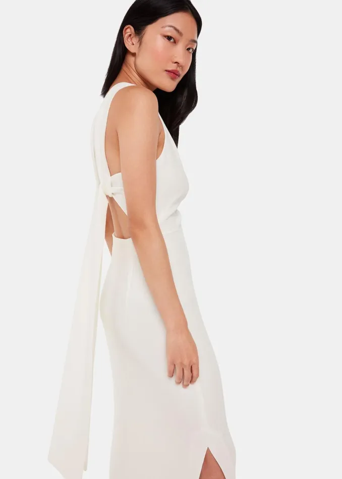 Ivory Tie Back Maxi Dress Women Whistles Dresses
