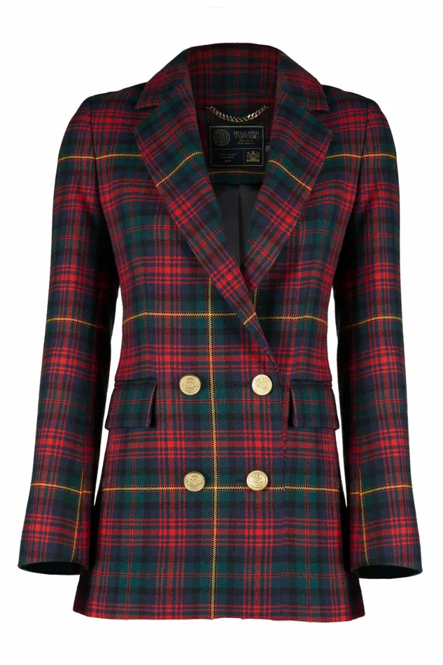 Jackets Double Breasted Blazer Logan Tartan Holland Cooper Womens Jackets Double Breasted Blazer Logan Tartan Holland Cooper Womens