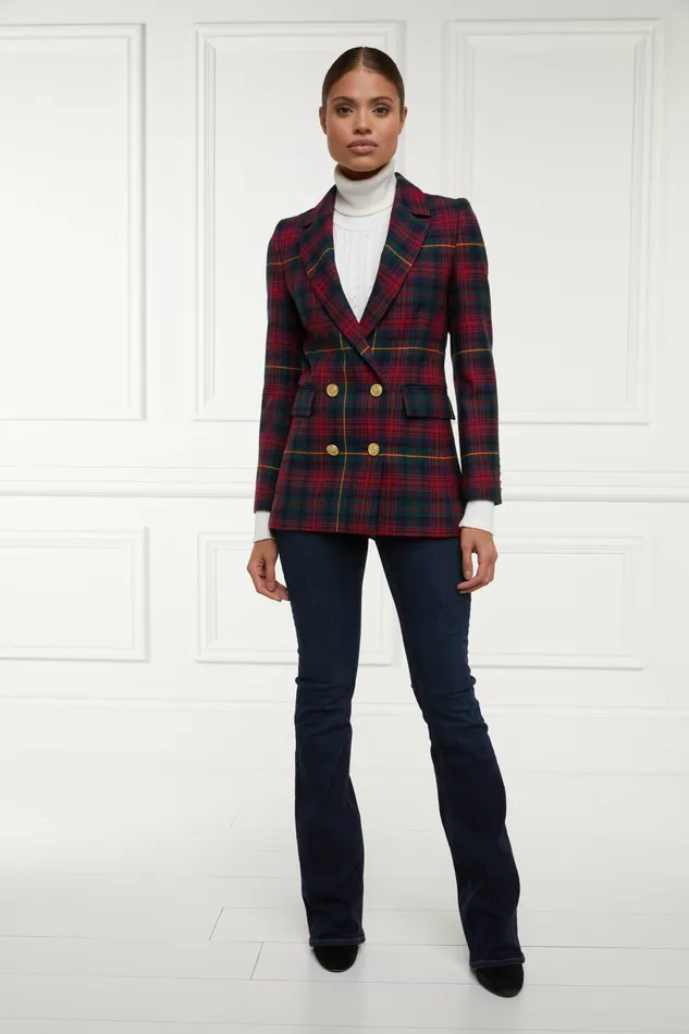Jackets Double Breasted Blazer Logan Tartan Holland Cooper Womens Jackets Double Breasted Blazer Logan Tartan Holland Cooper Womens