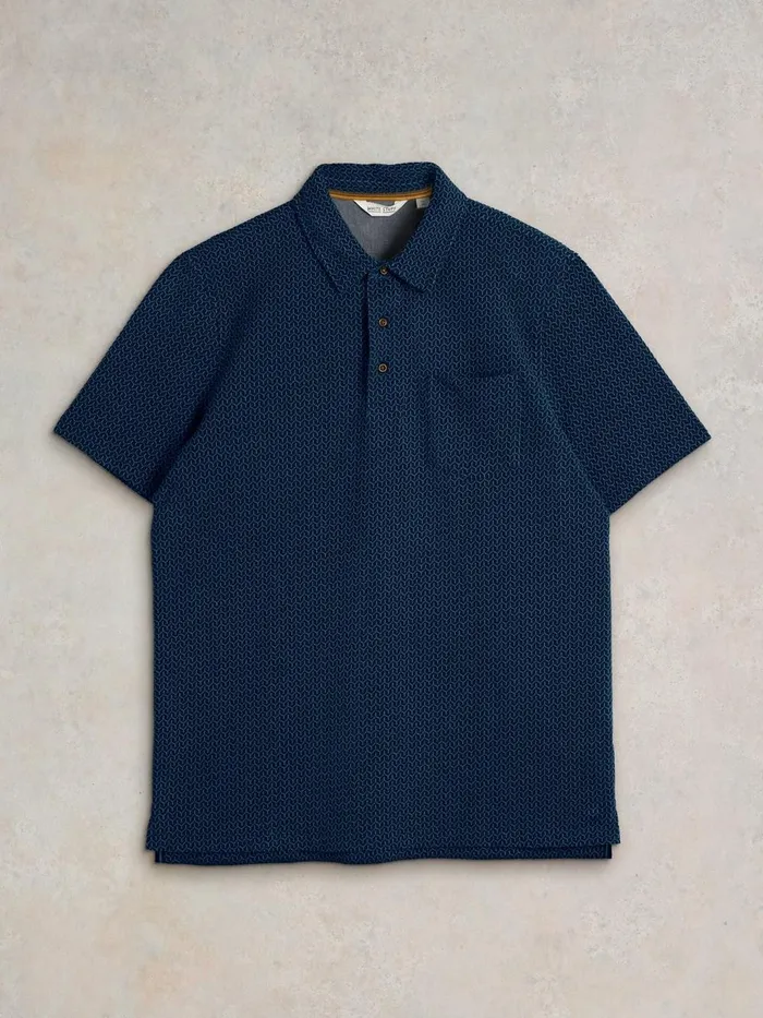 Jacquard Polo Dark Navy Men White Stuff Polo Shirts Jacquard Polo Dark Navy Men White Stuff Polo Shirts