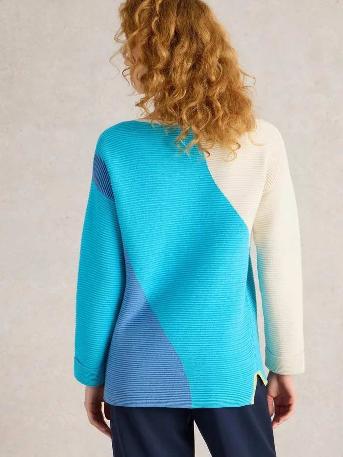 JANA ABSTRACT JUMPER Bright Blue Women White Stuff Knitwear JANA ABSTRACT JUMPER Bright Blue Women White Stuff Knitwear