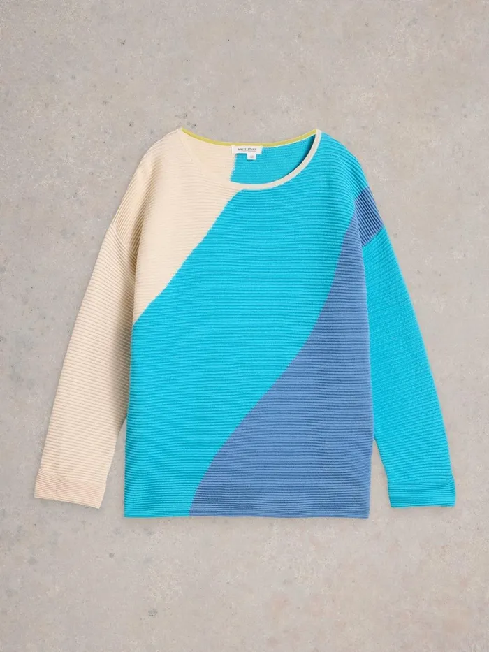 JANA ABSTRACT JUMPER Bright Blue Women White Stuff Knitwear JANA ABSTRACT JUMPER Bright Blue Women White Stuff Knitwear
