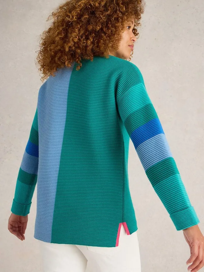 JANA HIGH NECK JUMPER Teal Multi Women White Stuff Knitwear JANA HIGH NECK JUMPER Teal Multi Women White Stuff Knitwear
