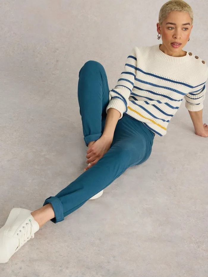 Janey Cotton Mid Rise Jegging Dk Teal Women White Stuff Jeans