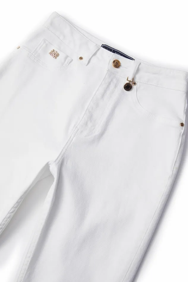 Jeans Holland Cooper Womens High Rise Slim Jean White Jeans Holland Cooper Womens High Rise Slim Jean White