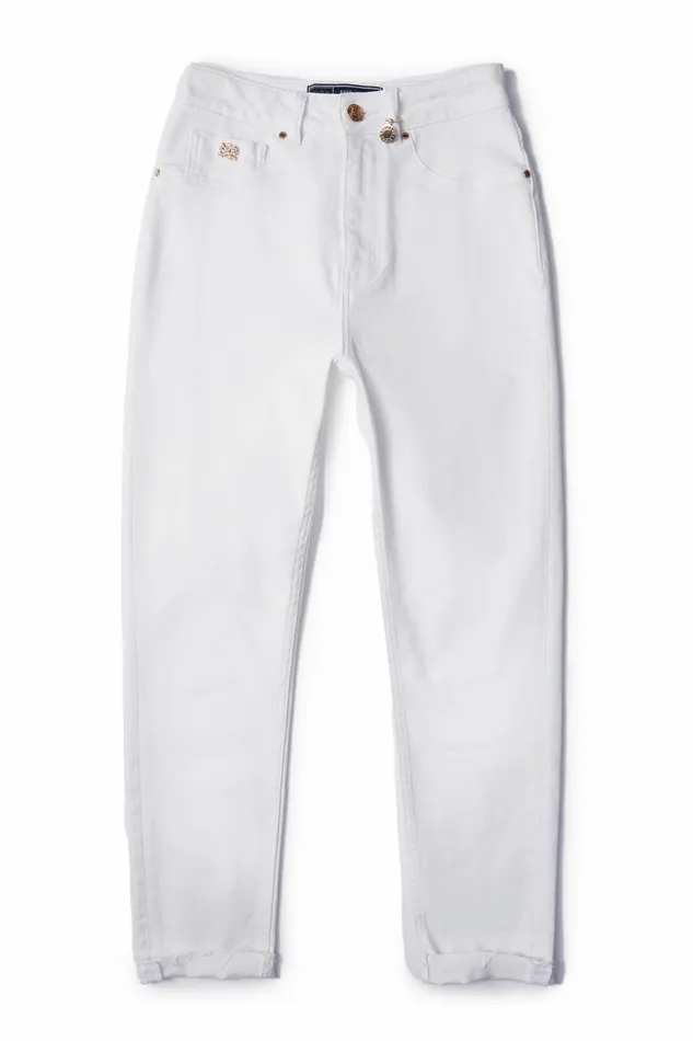 Jeans Holland Cooper Womens High Rise Slim Jean White Jeans Holland Cooper Womens High Rise Slim Jean White