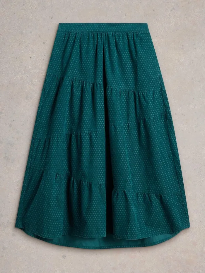 Jenna Cord Tiered Skirt Dark Green Women White Stuff Skirts Jenna Cord Tiered Skirt Dark Green Women White Stuff Skirts