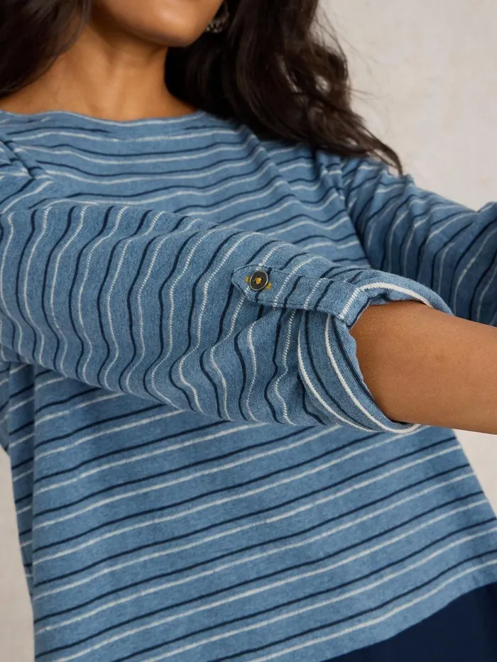 JENNY STRIPE MIX LONGLINE Blue Multi Women White Stuff Shirts and Blouses JENNY STRIPE MIX LONGLINE Blue Multi Women White Stuff Shirts and Blouses