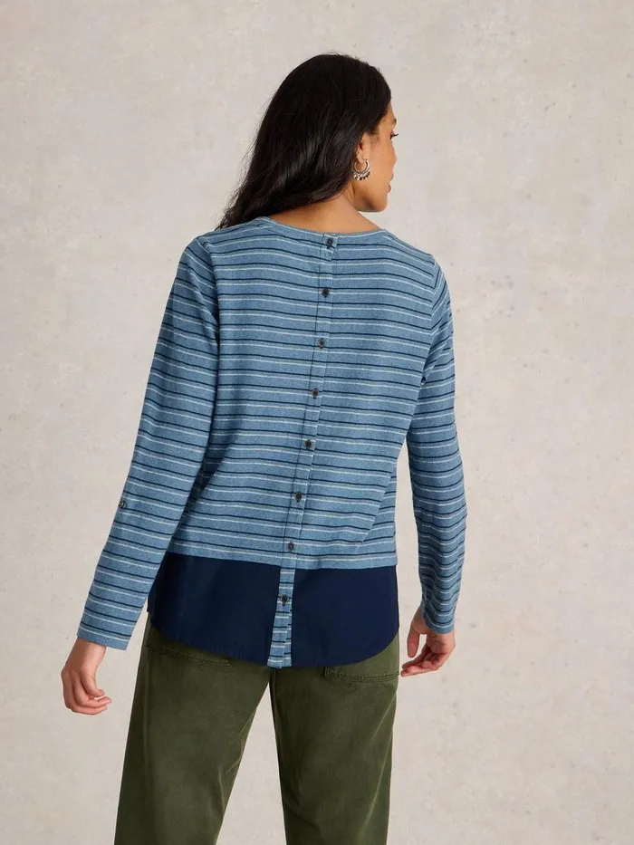 JENNY STRIPE MIX LONGLINE Blue Multi Women White Stuff Shirts and Blouses JENNY STRIPE MIX LONGLINE Blue Multi Women White Stuff Shirts and Blouses