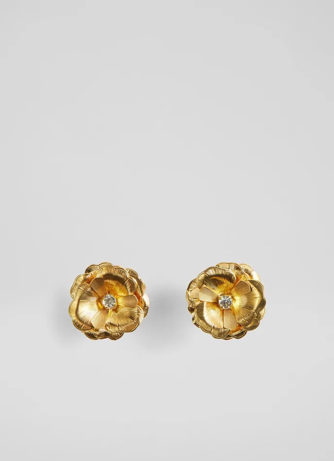 Jewellery Women LKBennett Rose Crystal And Gold Flower Earrings Jewellery Women LKBennett Rose Crystal And Gold Flower Earrings