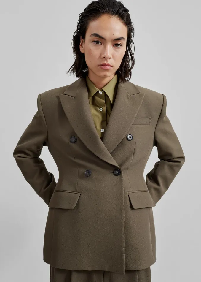 Jody Button Up Shirt 8211 Khaki Women The Frankie Shop Clothing
