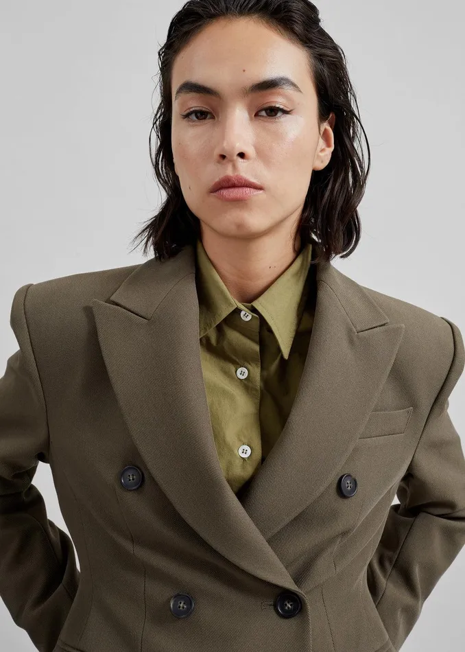Jody Button Up Shirt 8211 Khaki Women The Frankie Shop Clothing