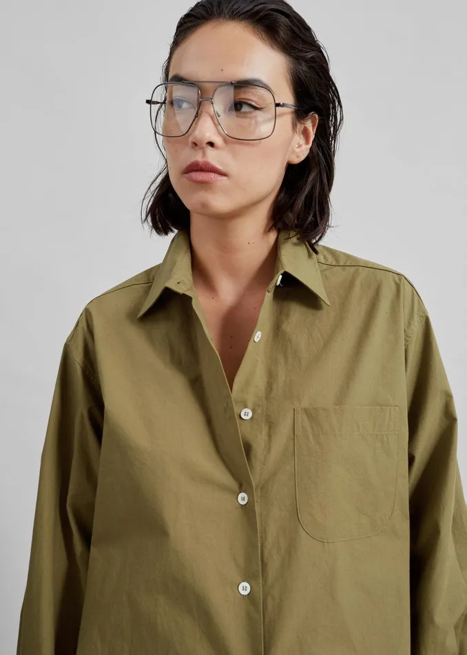 Jody Button Up Shirt 8211 Khaki Women The Frankie Shop Clothing