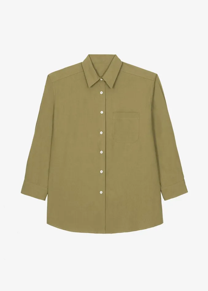 Jody Button Up Shirt 8211 Khaki Women The Frankie Shop Clothing