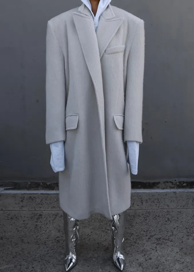 John Oversized Coat 8211 Birch Women The Frankie Shop Clothing