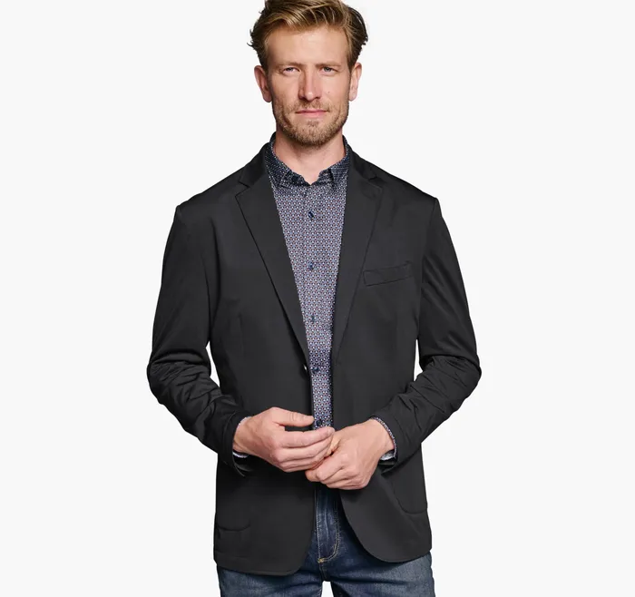 Johnston and Murphy Blazers Men Xc Flex Knit Blazer Black