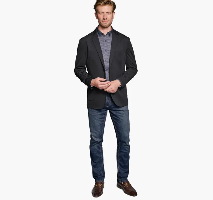 Johnston and Murphy Blazers Men Xc Flex Knit Blazer Black