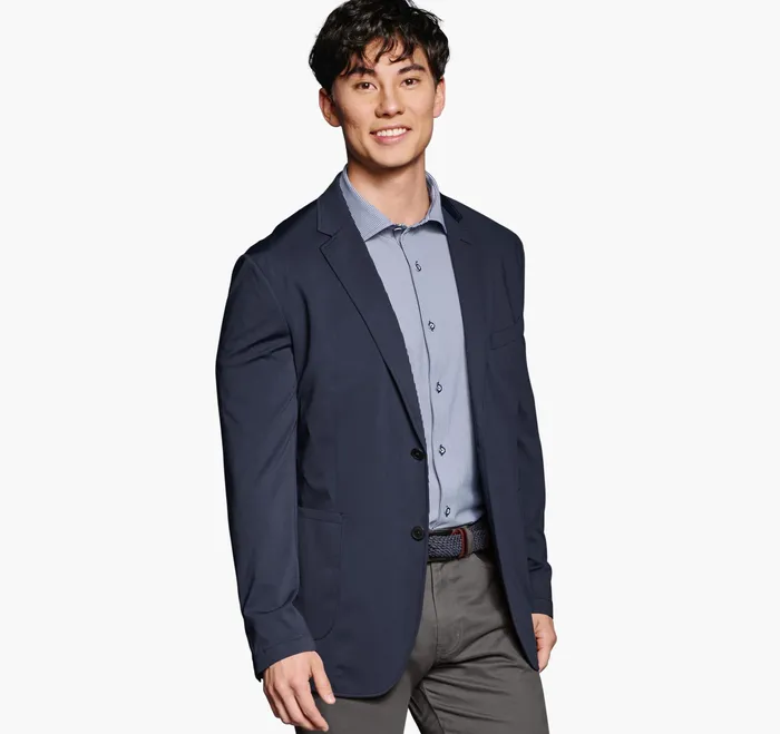 Johnston and Murphy Blazers Men Xc Flex Knit Blazer Navy