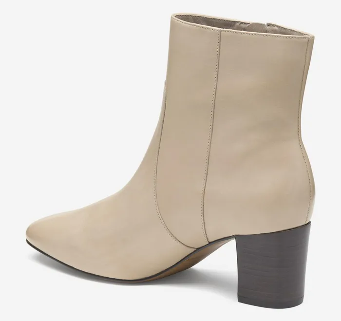 Johnston and Murphy Boots and Booties Women Eleanor SideZip Bootie Beige Calfskin Johnston and Murphy Boots and Booties Women Eleanor SideZip Bootie Beige Calfskin